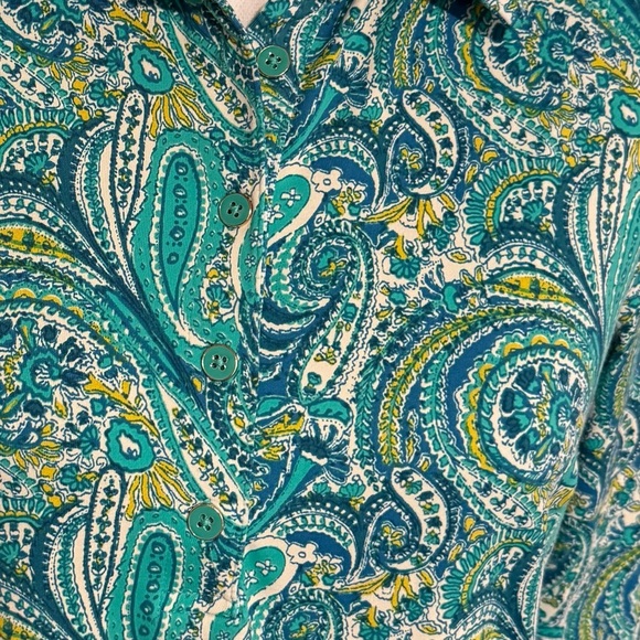 Talbots Green Paisley Shirt - Picture 3 of 5